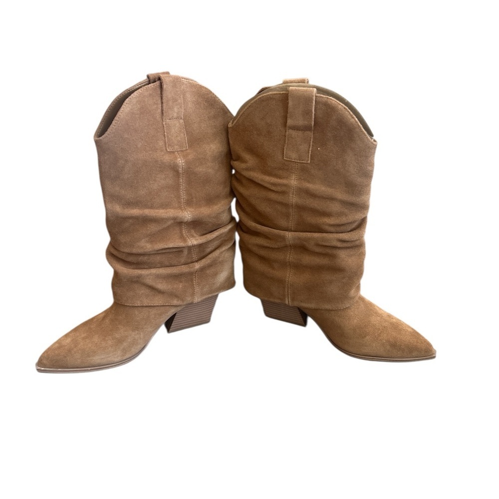 NWT - Nine West Brown Suede Heeled Boots - Picture 2 of 7